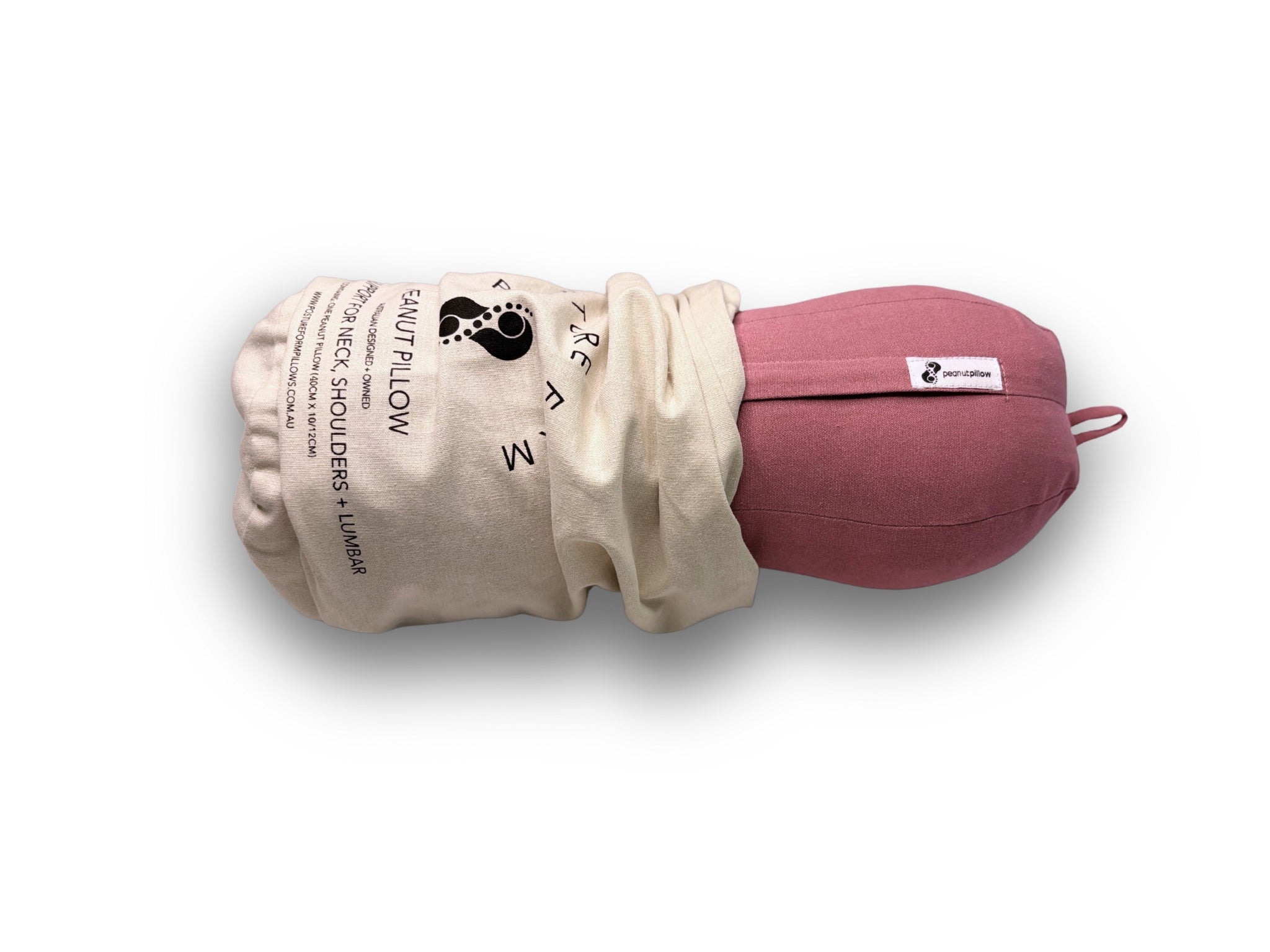 Berry colour peanut pillow with calico bag