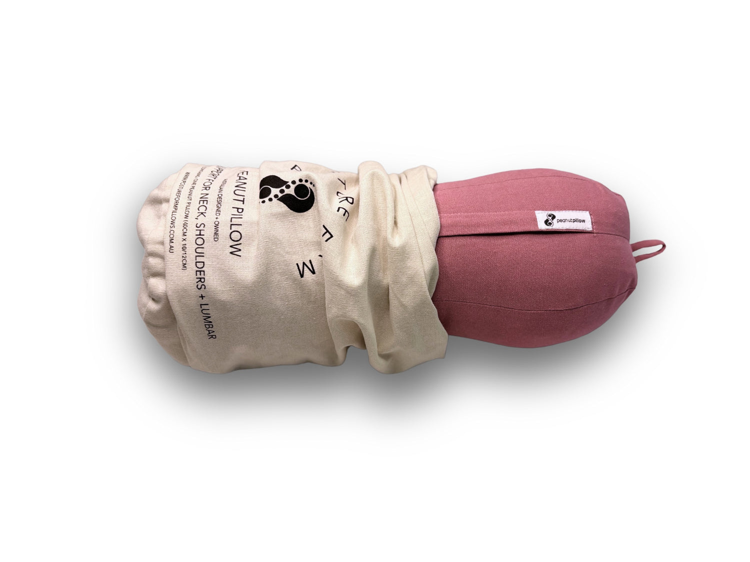 Berry colour peanut pillow with calico bag