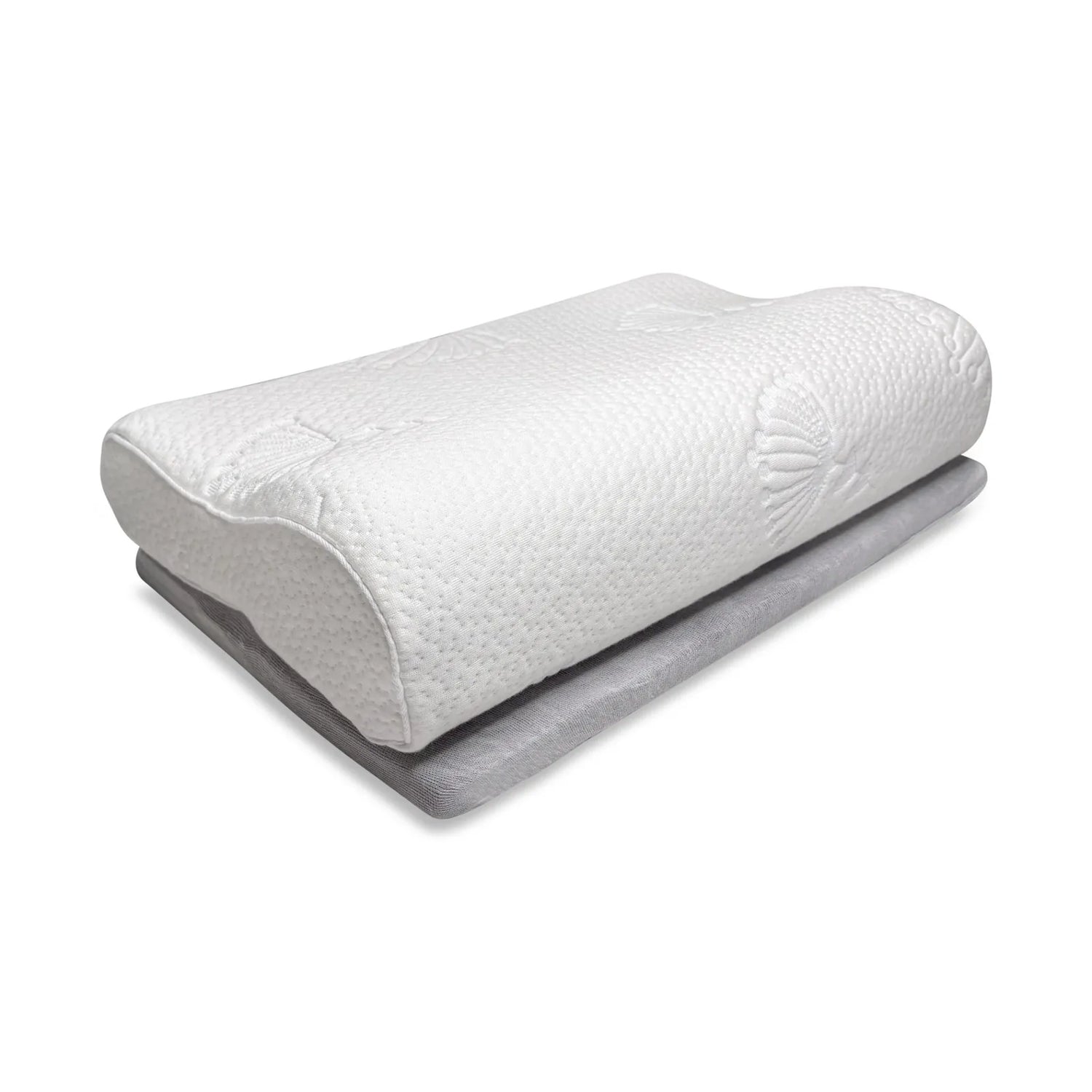 Children’s pillow shown with the height insert for adjustable support 